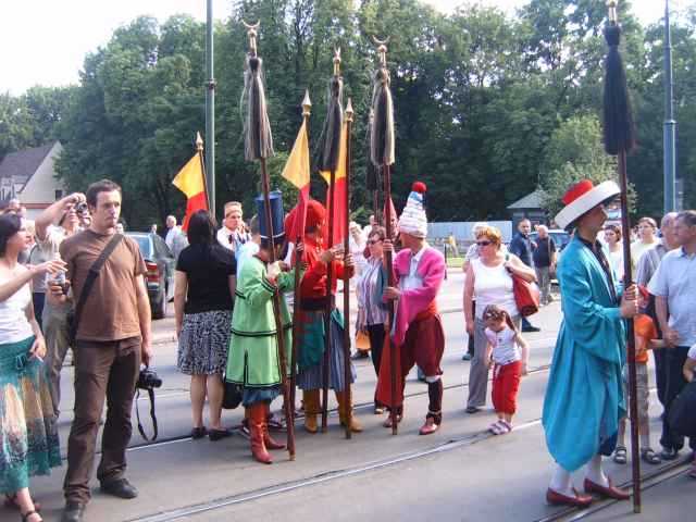 Krakau Lajkonik-Umzug Mongolen Holzpferd