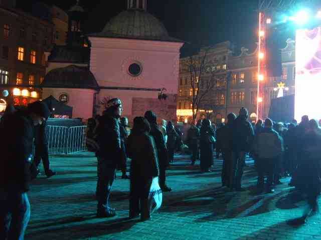 Krakau Silvesterfeier marktplatz Rynek