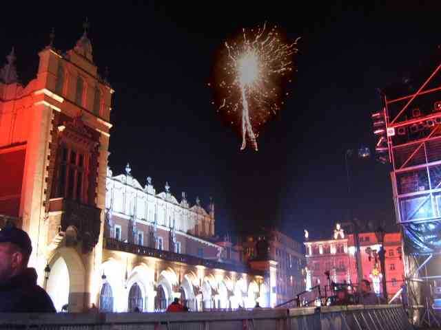 Krakau Silvesterfeier marktplatz Rynek