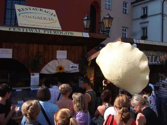 Krakau Teigtaschen-Festival Marktplatz