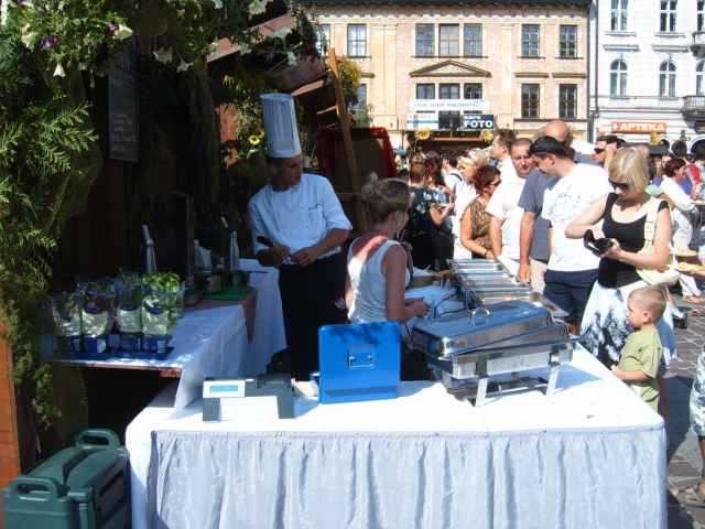 Krakau Teigtaschen-Festival Marktplatz