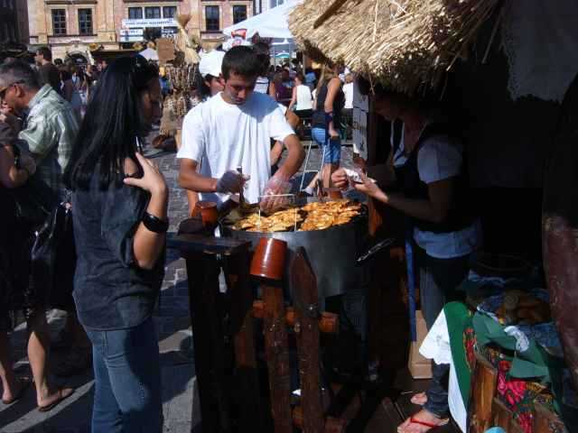 Krakau Teigtaschen-Festival Marktplatz